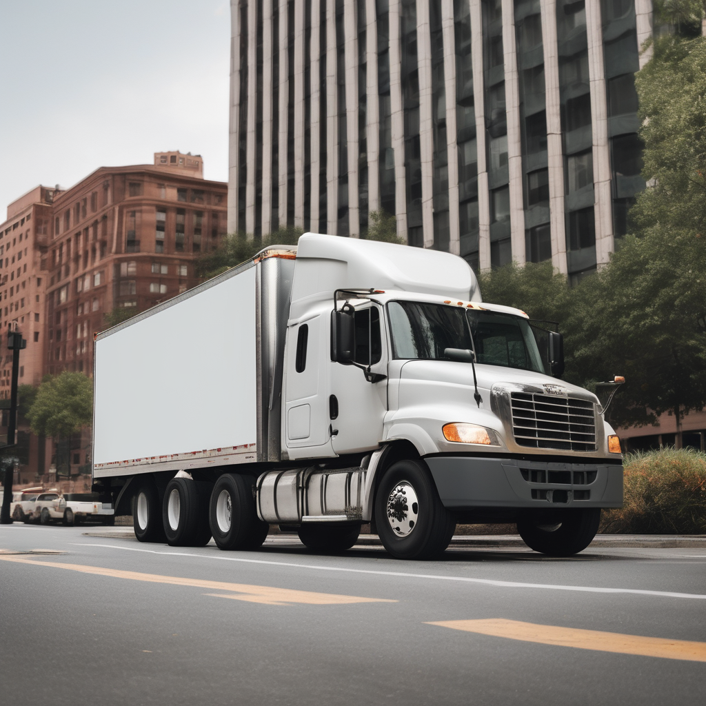 Image for The image should display a modern delivery truck p