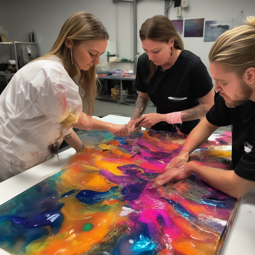 Image for A dynamic shot of our team members collaborating o